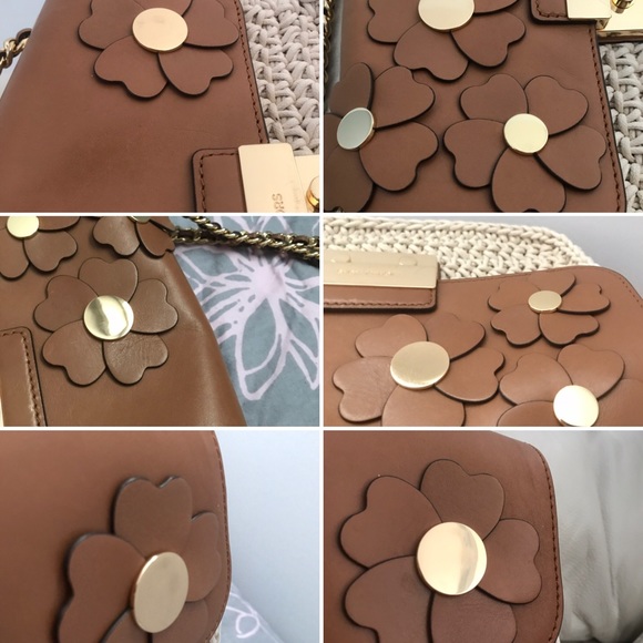 Michael Kors Sloan Floral Brown Leather Bag - Picture 4 of 7